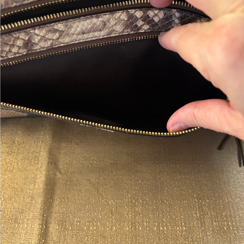 Coach Snake Print Clutch with Zipper Accents - Picture 5 of 16